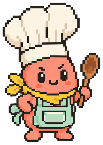 집중하는 코랄 조리사 Chef Bean